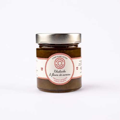 confitures-250g---Rhubarbe-et-fleurs-de-sureau
